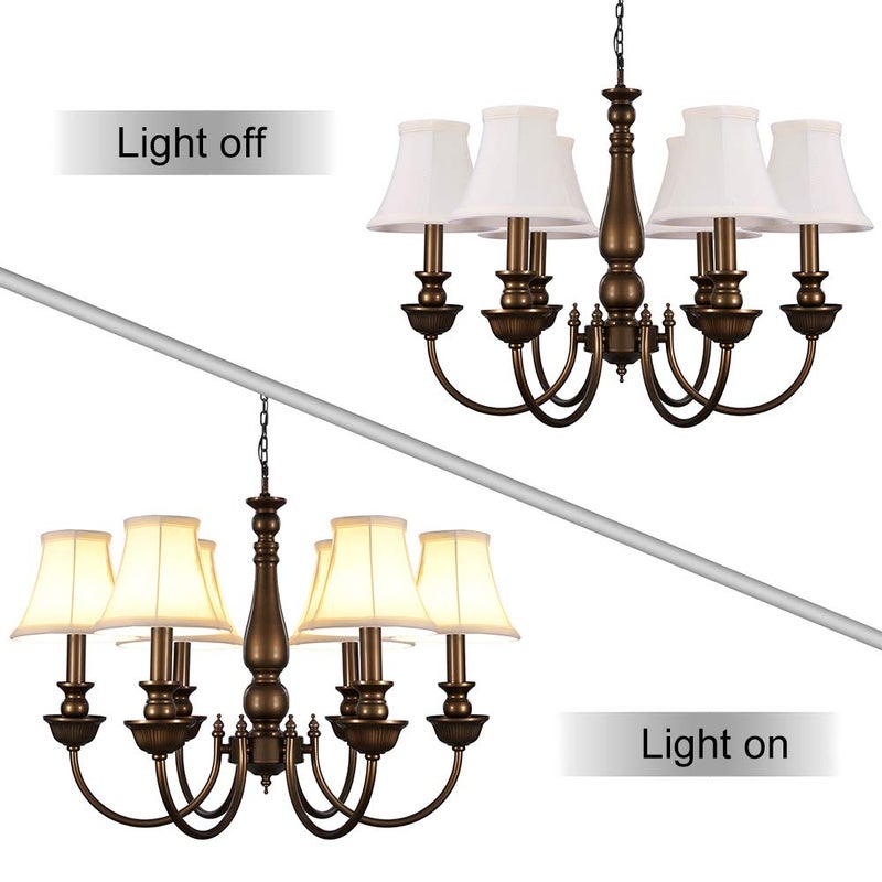 Wellmet Chandelier Shades, ONLY FOR CANDELABRA BULBS, Clip-on Fitter Lamp Shades, 3" X 6" X 5", 6 pcs Set - Image 4